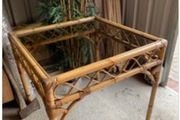 Smoked Glass Top Bamboo Table