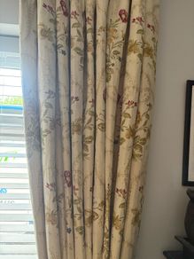 Fully lined damask curtains