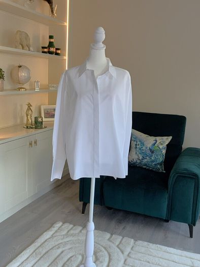 Ladies Fitted White Long-Sleeved Shirt by Next