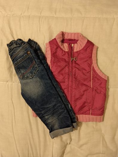 Name It Fleece lined Warm Gilet Jacket And Next Jeans