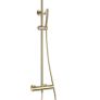 Brushed brass Round cool touch exposed dual function shower Image 2