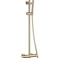 Brushed brass Round cool touch exposed dual function shower