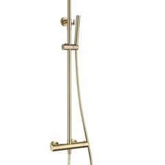 Brushed brass Round cool touch exposed dual function shower