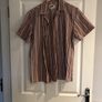 Pull and bear pink striped shirt sleeved shirt Image 2