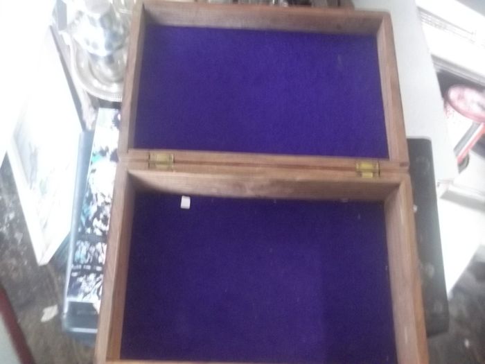 a antique carved wooden box