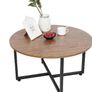 BRAND NEW Round Modern Coffee Table Wood Tea Coffee Service Desk Living Room 70x70x40cm Image 2
