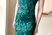 Quiz Emerald Green Sequin Floral Midi Dress | Size 10