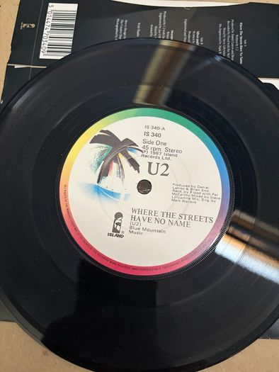 U2 vinyl single. Irish pressing