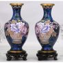 Pair Vintage Cloisonne Vases On Stands Image 2