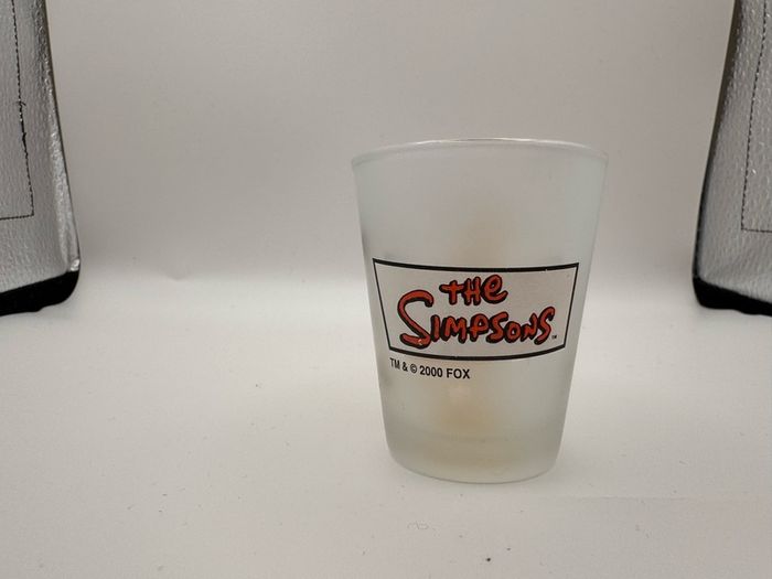 Vintage 2000 The Simpsons Matt Groening Frosted Shot Glasses