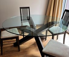 Large Round Glass Dining Table