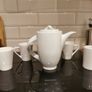 1L tea pot with 4 mugs white Image 5