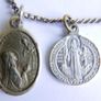 Antique catholic Saints religious many pendants family heirloom necklace Image 3