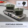 Double Hot Plate Electric Hob 2500W Tabletop Hob with 2 Ring Heating Plates Portable & Compact Ideal for Student Living, Camping, Caravans & Emergency Cooking Image 6