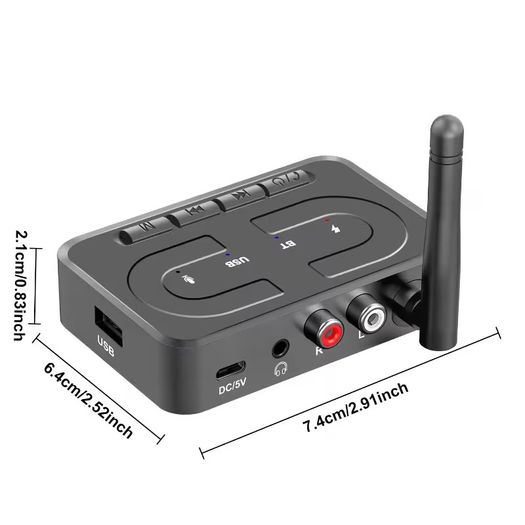 Bluetooth 6.0 Receiver USB Player - Digital to Analog Converter 3.5mm Audio Adapter - AUX. New, Unopened.