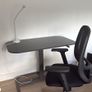 Standing desk with an office chair and desk lamp Image 3