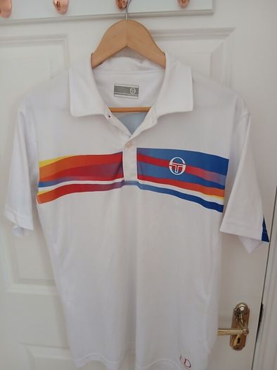 Sergio Tacchini Novak Djokovic Vintage Tennis Polo Shirt White