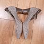 Clarks Mauve Taupe Suede Studded Ankle Strap Block Heels Image 9