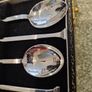 Rare Antique Cased Set of 6 Solid Sterling Silver Coffee Spoons. British Hallmarks Multi-Assay Set which Includes Closed Chester and Glasgow Marks Image 5