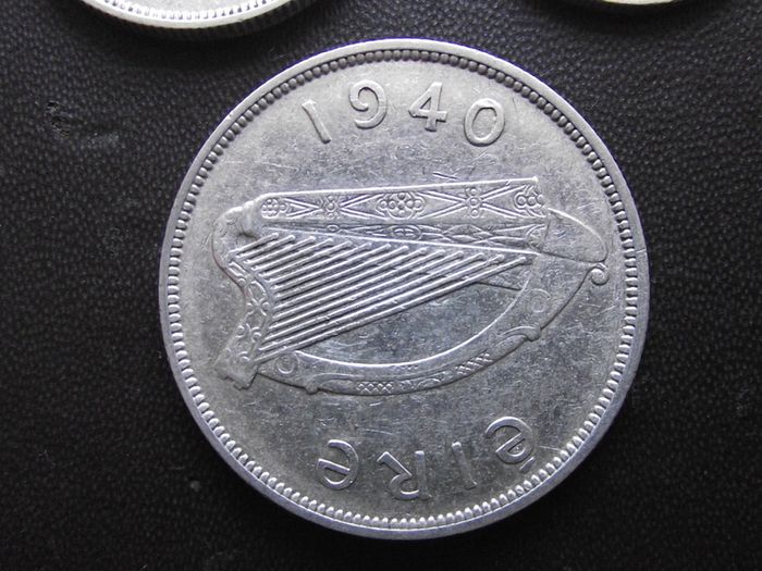 1940 Irish Republic. Set of 3 Silver Coins: Half Crown&Florin&Shilling. Nice Condition!
