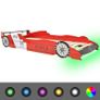 Children LED Race Car Bed 90x200 cm Red Image 2