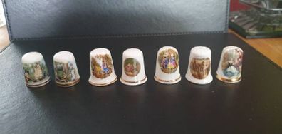 Bone China Thimbles Old Fashion Scenes