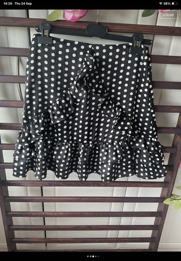 skirt Bnwt misguided black polka dot skirt size 12