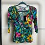 Blumarine Vtg Floral Blouse Sz 8UK 4US 40IT Jersey Y2K 90's Retro Image 3