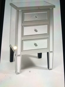 Pair of mirrored lockers 3 drawers
