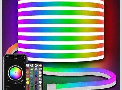 Led Neon Rope Lights 10m Flexible Waterproof Outdoor Led Rope Lights,Control with App/Remote,Multiple Modes,RGB Neon Music Sync Gaming Strip for Bedroom Indoo
