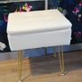 Faux leather vanity stool with hidden storage Image 2