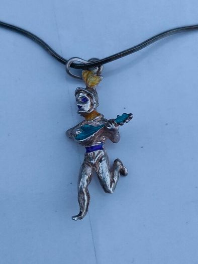 19th Century Italian Silver Jester Pendant Set