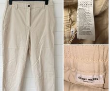 Gerry Weber designer trousers fine cord flattering light oat colour classic chic