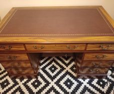 Beautiful Walnut Pedestal Desk Classic Executive Style