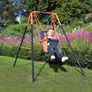 Folding Baby Swing Set | Age 6-36 Months | Outdoor Garden or Home Play Equipment Children | Adjustable Kids Playground | Toddler Toy Chair High Back, Blue/Orange Image 7