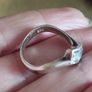 925 sterling silver trilogy ring with blue topaz. Image 6