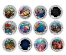 Austria 3 Euro Coin Complete Set 2022-2025 Marine Life Series. 12 Coins. (In Capsules)