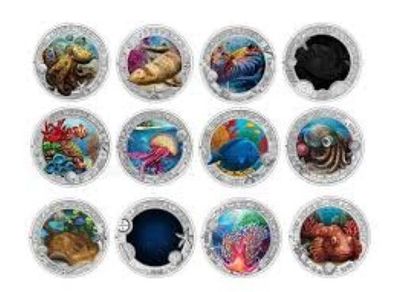 Austria 3 Euro Coin Complete Set 2022-2025 Marine Life Series. 12 Coins. (In Capsules)