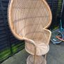Large 1970s Peacock Throne Wicker Chair Image 3