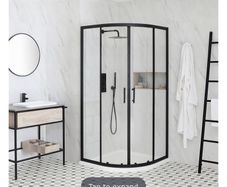shower quadrant 900x900 black