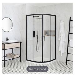 shower quadrant 900x900 black