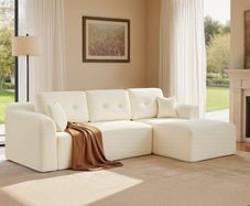 Corner Sofa No Assembly Required Modular Sofa 244cm Wide Vacuum Packed Sofa Bed