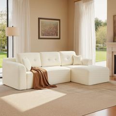 Corner Sofa No Assembly Required Modular Sofa 244cm Wide Vacuum Packed Sofa Bed