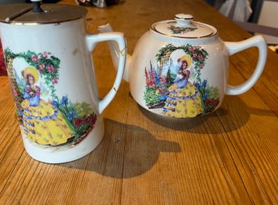 Vintage Arklow Pottery Tea Pot & Jug