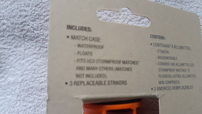 UCO Stormproof Match Case (no matches included) Orange Camping Emergency Bushcraft Survival Geocaching
