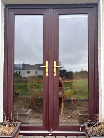 Brown PVC French Double Doors