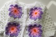 Handmade granny square baby cardigan