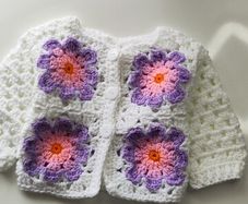 Handmade granny square baby cardigan