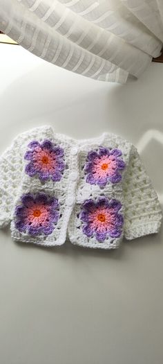 Handmade granny square baby cardigan