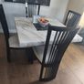 marble effect table and chairs Image 3